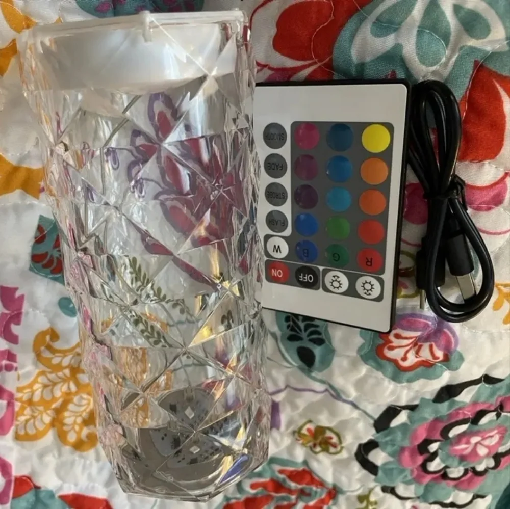 Sale NWT Touch Sensing Table Lamp, Crystal Light, 16 Colors, USB